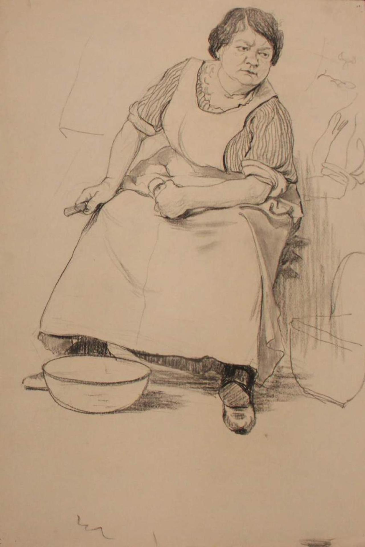 William George Storm Storm (1882-1917) - Two Sketches of Women in a Kitchen