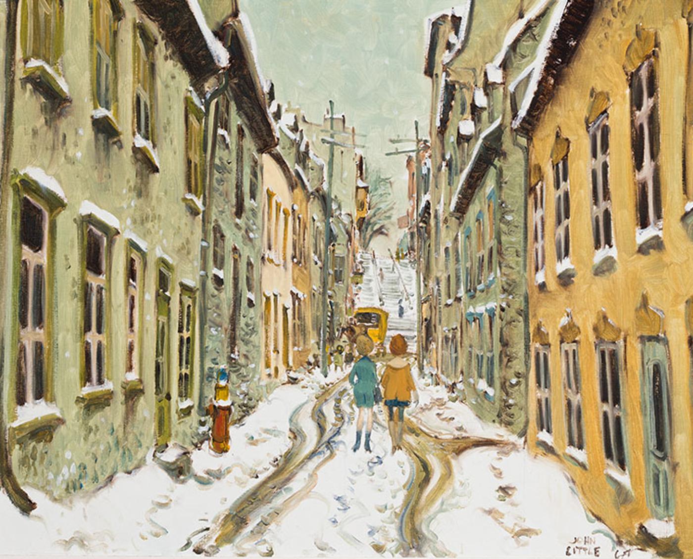 John Geoffrey Caruthers Little (1928-1984) - La petite rue Champlain, Québec