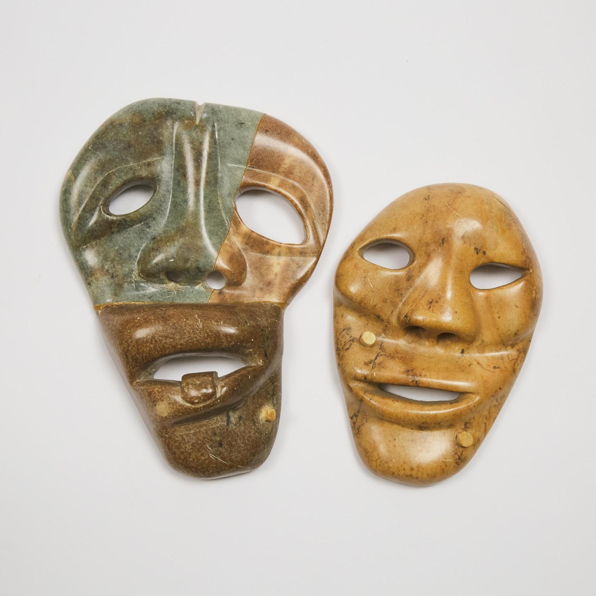 Floyd Kuptana (1964-2021) - Pair Of Grimacing Face Shaman's Masks