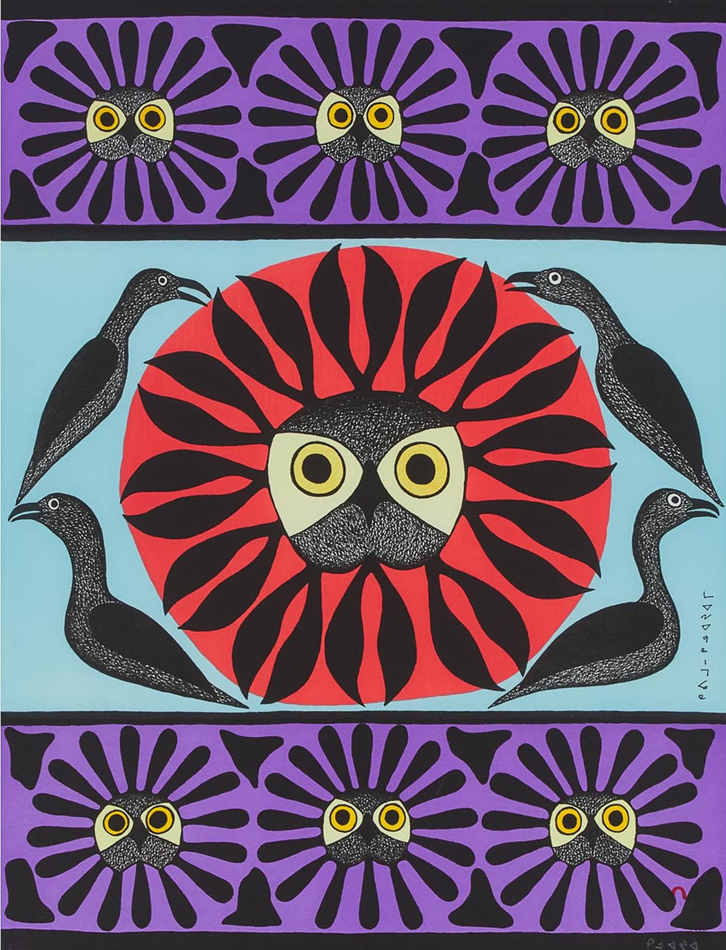 Kenojuak Ashevak (1927-2013) - Owl's Treasure, 2002