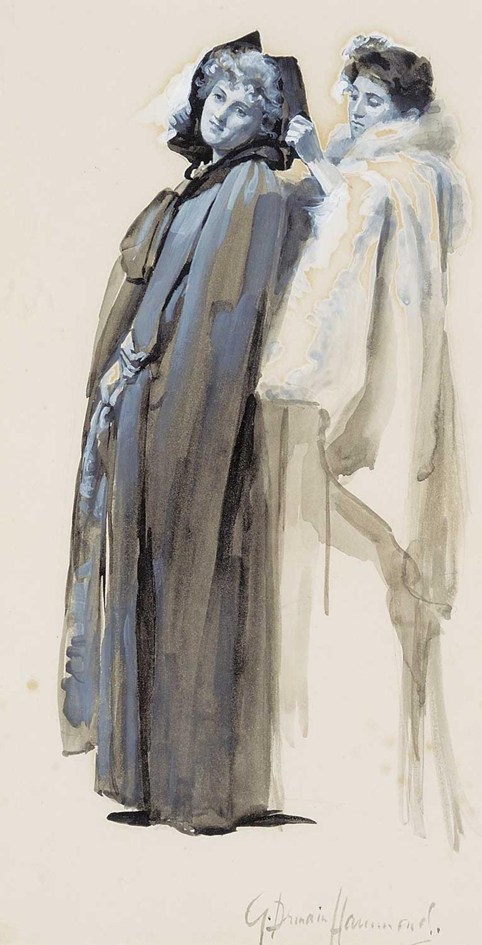 Gertrude E. Hammond - Untitled - Two Ladies in Long Coat