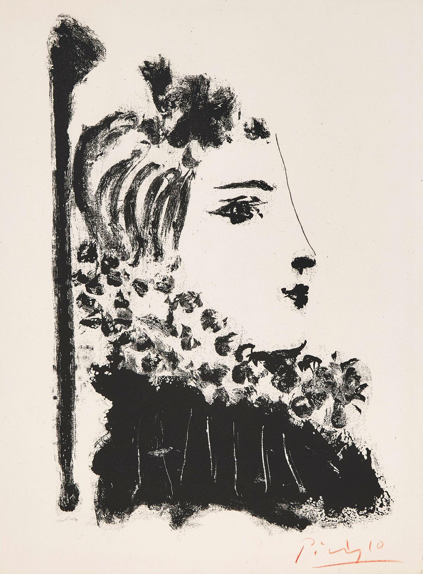 Pablo Ruiz Picasso (1881-1973) - Femme A La Fraise, De Profil, Soneto Vii, From Vingt Poemes, By Luis De Gongora Y Argote, 1948 [b. 503; Ba. 765; C. Books 51]