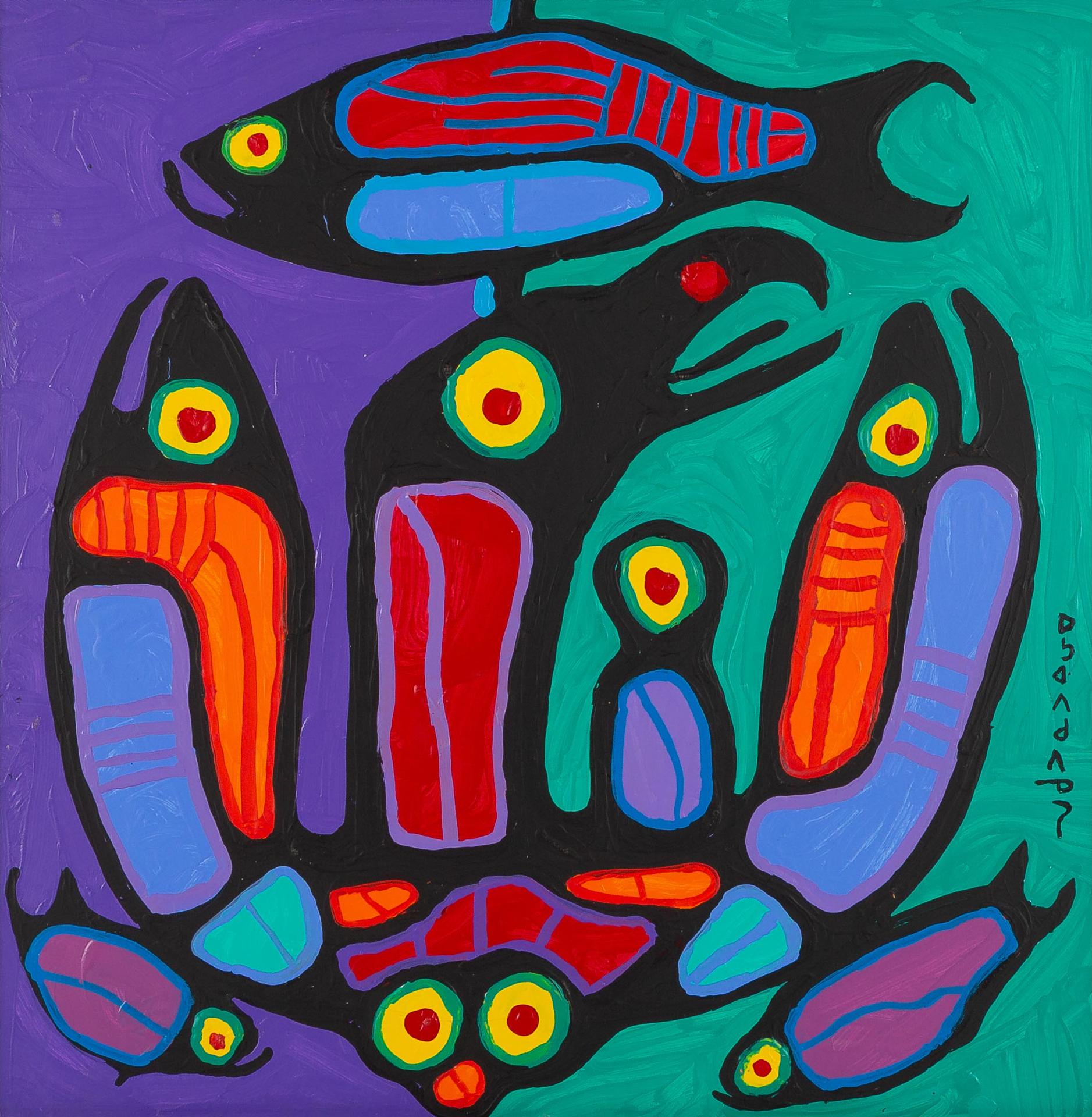 Norval H. Morrisseau (1931-2007) - Bird And Fish