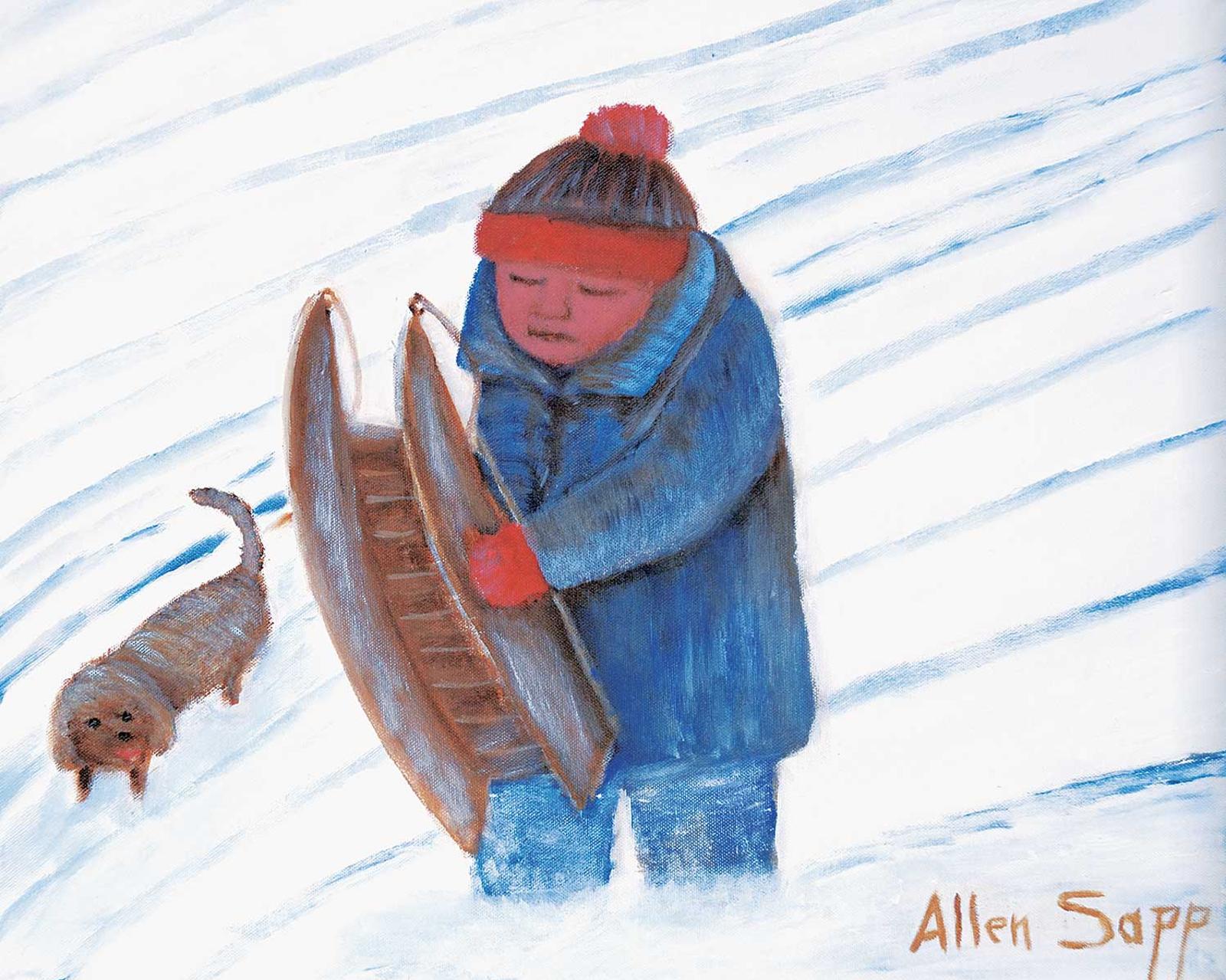 Allen Fredrick Sapp (1929-2015) - Untitled - Sledding with My Best Friend