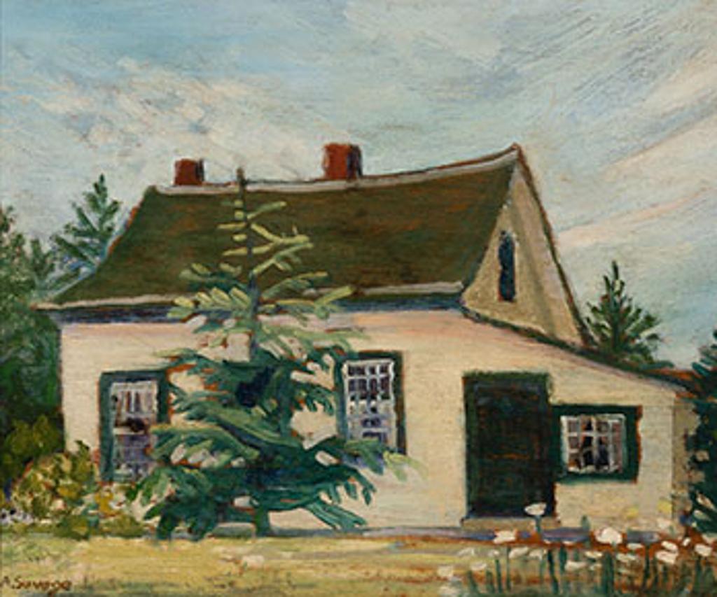 Anne (Annie) Douglas Savage (1896-1971) - White Painted Farmhouse / Shorescape (verso)