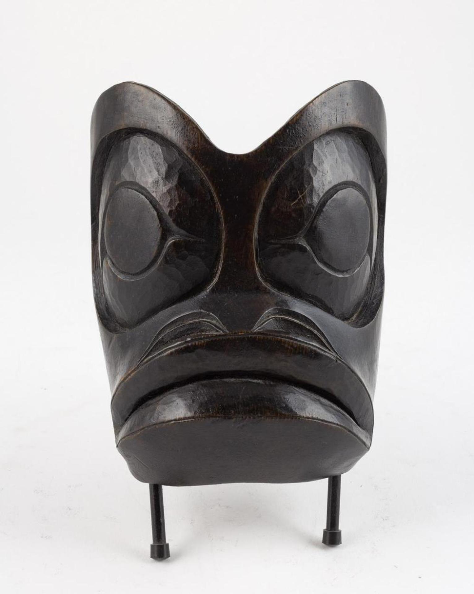 Tom LaFortune - a carved and stained Frog mask
