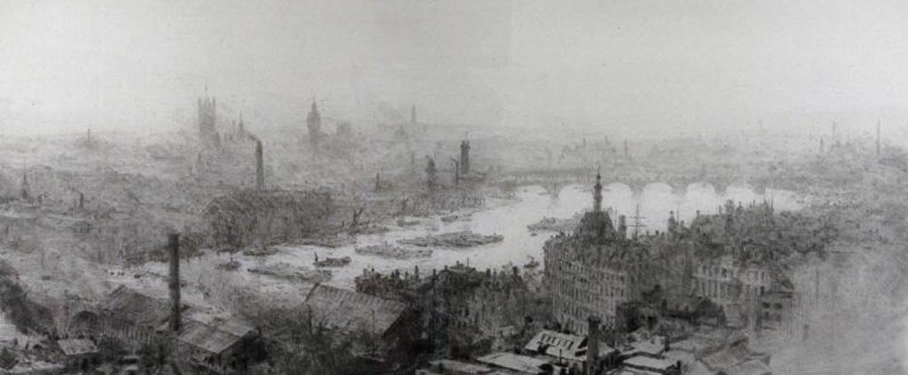 William Lionel Wyllie (1851-1931) - Westminster From St. Pauls