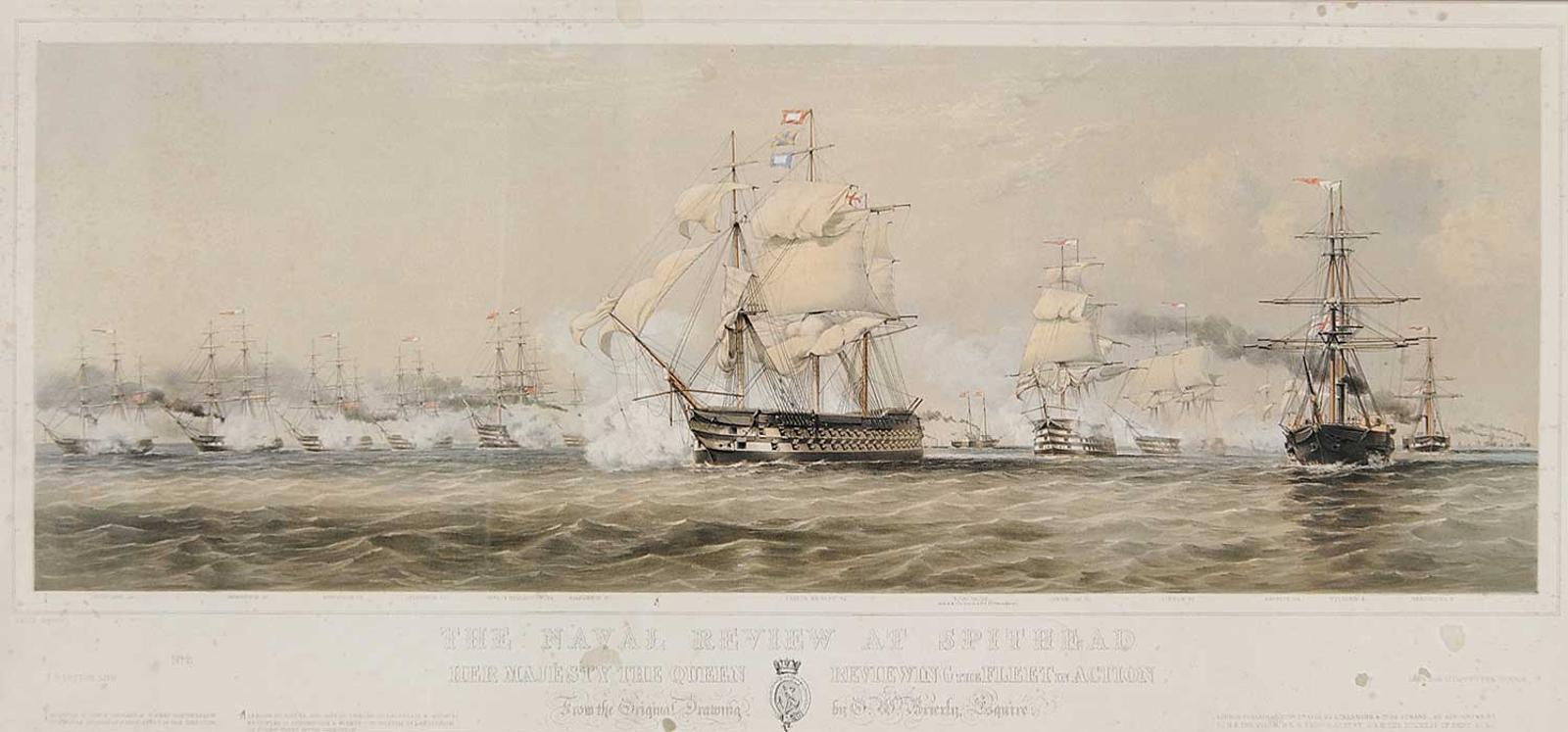 Oswald Walters Brierly - The Naval Review at Spithead, Her Majesty TheQueen Reviewing the Fleet in Action