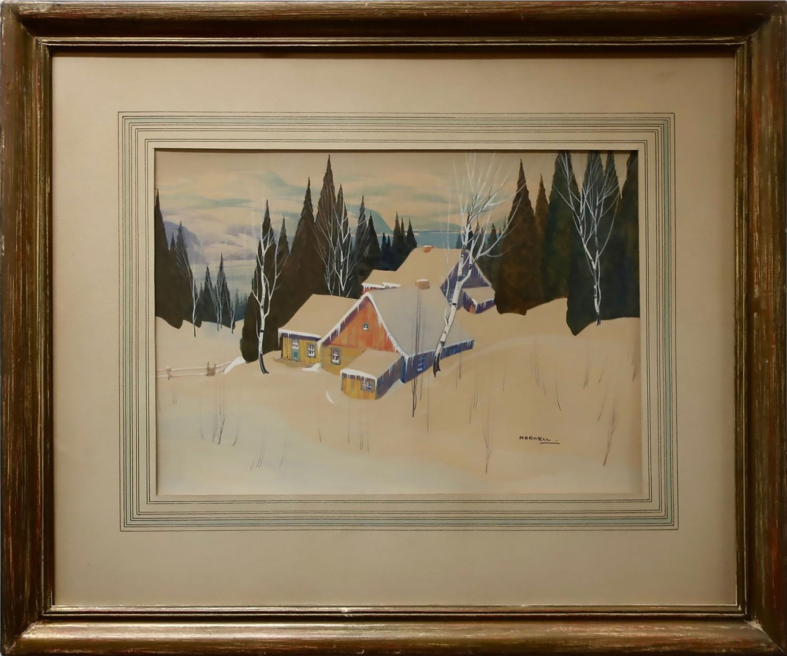 Graham Norble Norwell (1901-1967) - Untitled (Cabins In Winter - Laurentians)