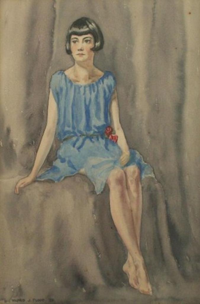 Wilfred J. Flood (1904-1946) - Portrait of Mabel, watercolour, 1926,