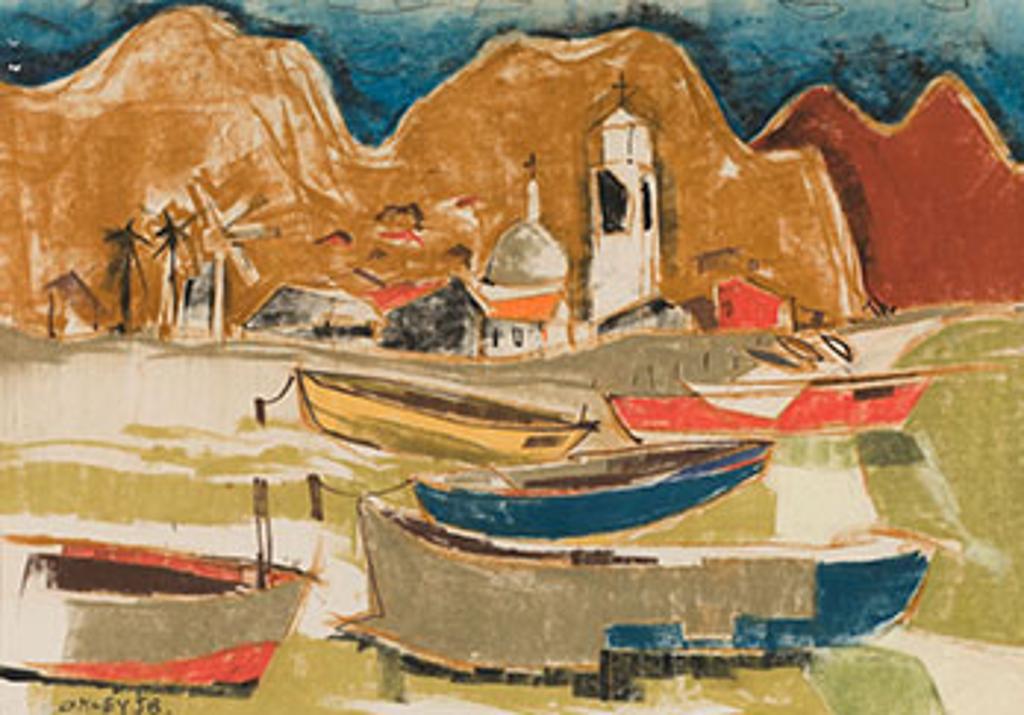 Toni (Norman) Onley (1928-2004) - Boats by the Shore