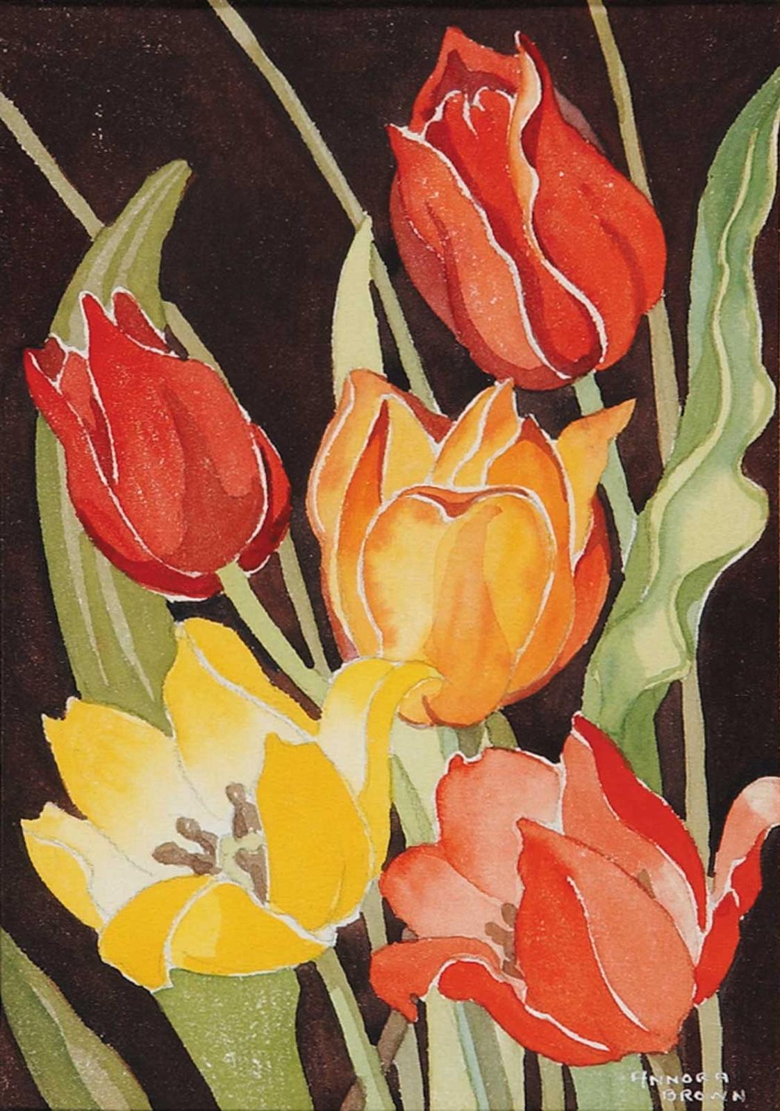 Annora Brown (1899-1987) - Untitled - Blooming Tulips