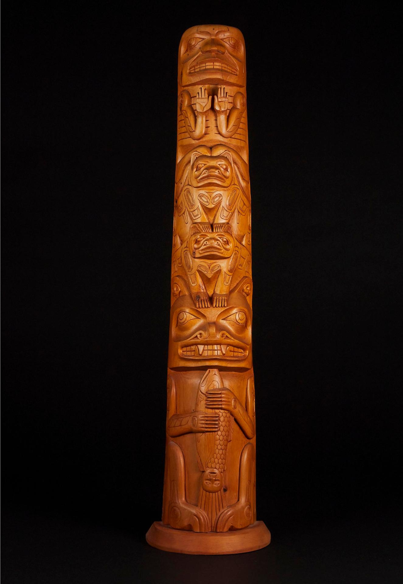 W.G. Wilson - Warrior, Bear Cub, Mother Grizzly Model Totem Pole