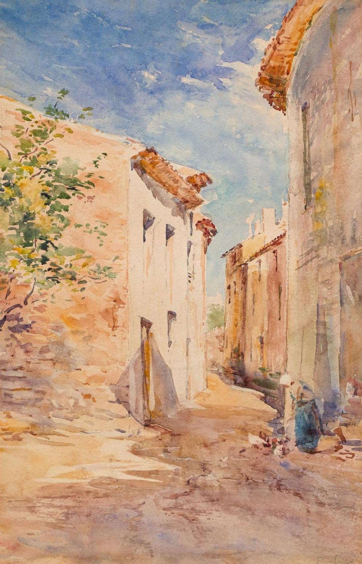 Joseph Cabasson (1841-1920) - Untitled-Street Scene