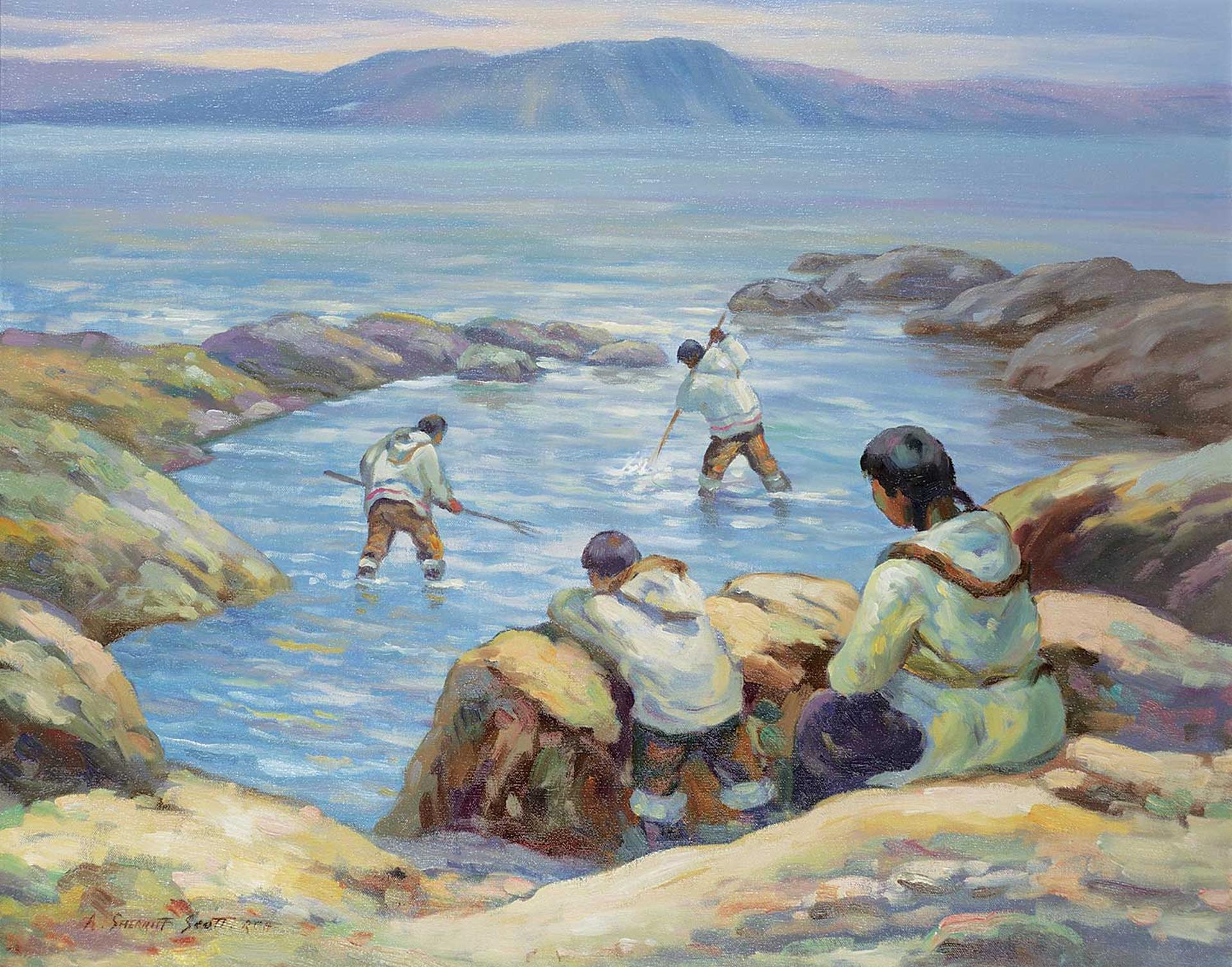 Adam Sherriff Scott (1887-1980) - Eskimo Fishing [sic]