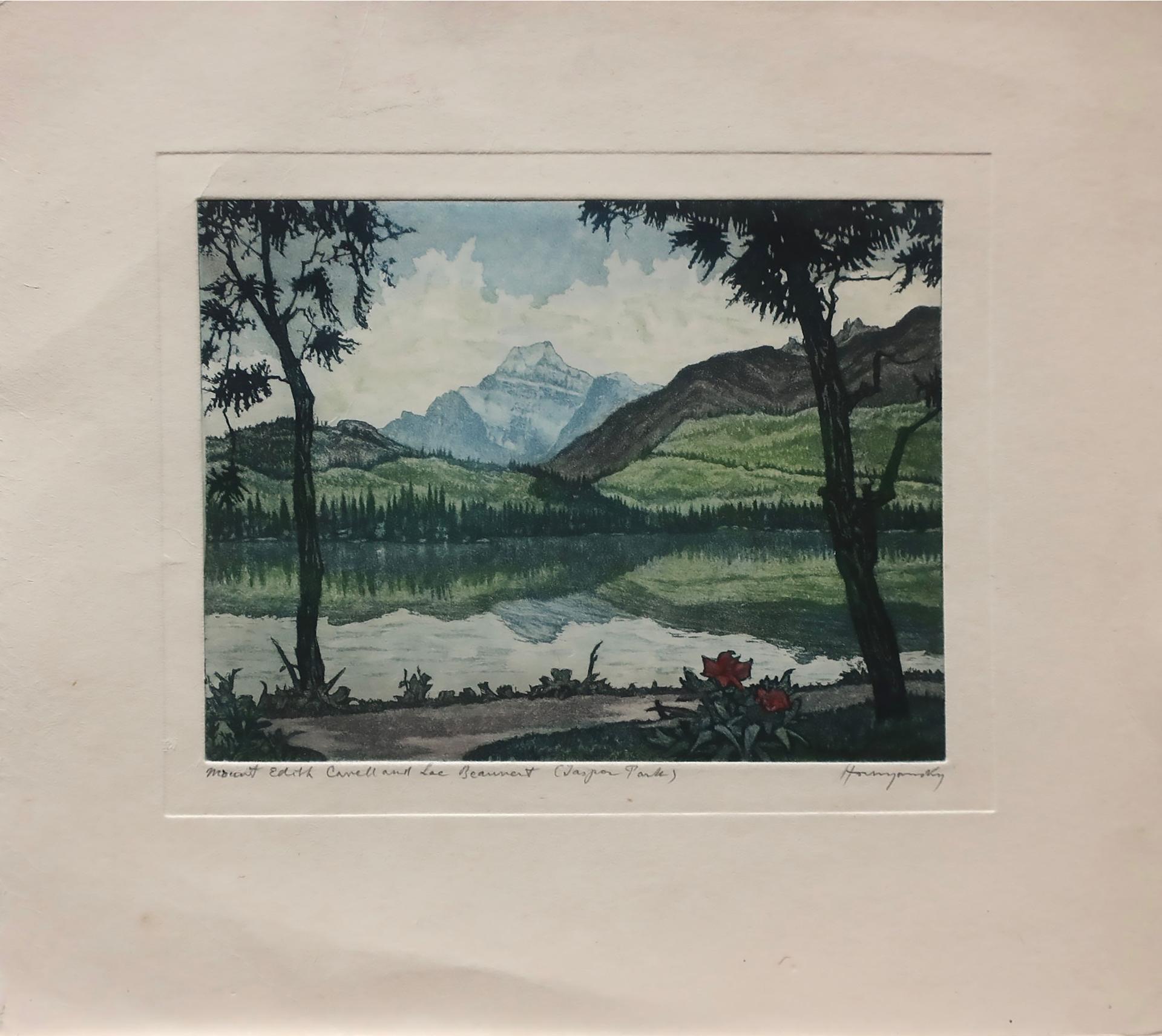 Nicholas Hornyansky (1896-1965) - Mount Edith Cavell And Lac Beauvert (Jasper Lake)