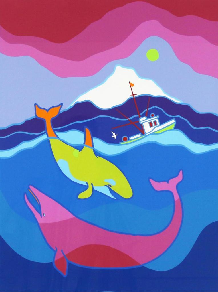 Ted Harrison (1926-2015) - Whale Frolic; 1994