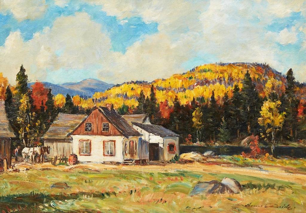 Thomas Hilton Garside (1906-1980) - Autumn Landscape with Farm