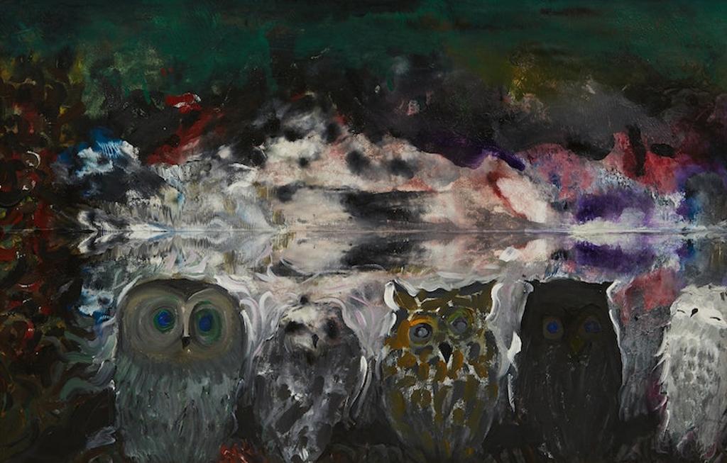 Jack Leaonard Shadbolt (1909-1998) - Owls in a Northern Landscape