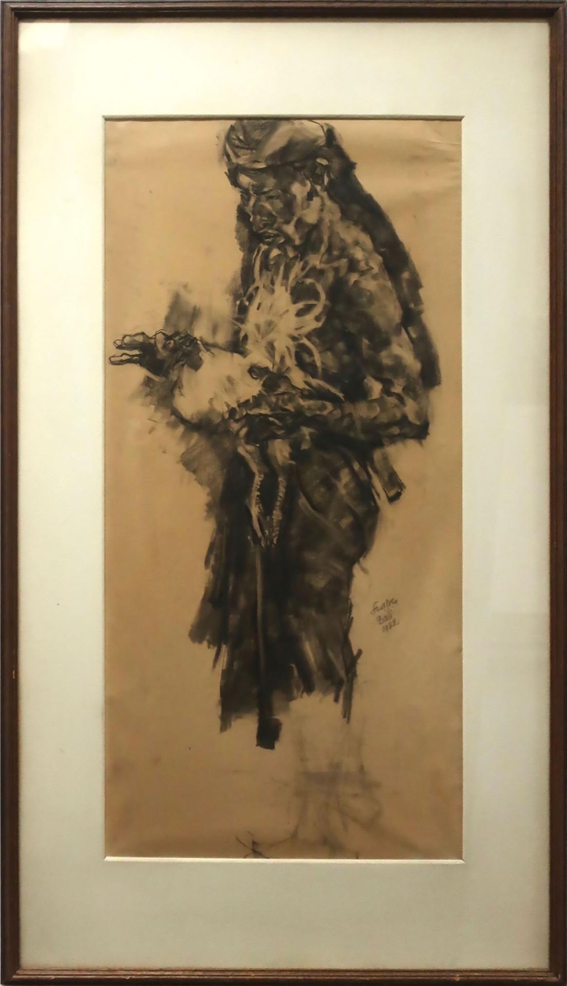 Roland Strasser (1897-1974) - Untitled (Balinese Man With Fighting Cock)