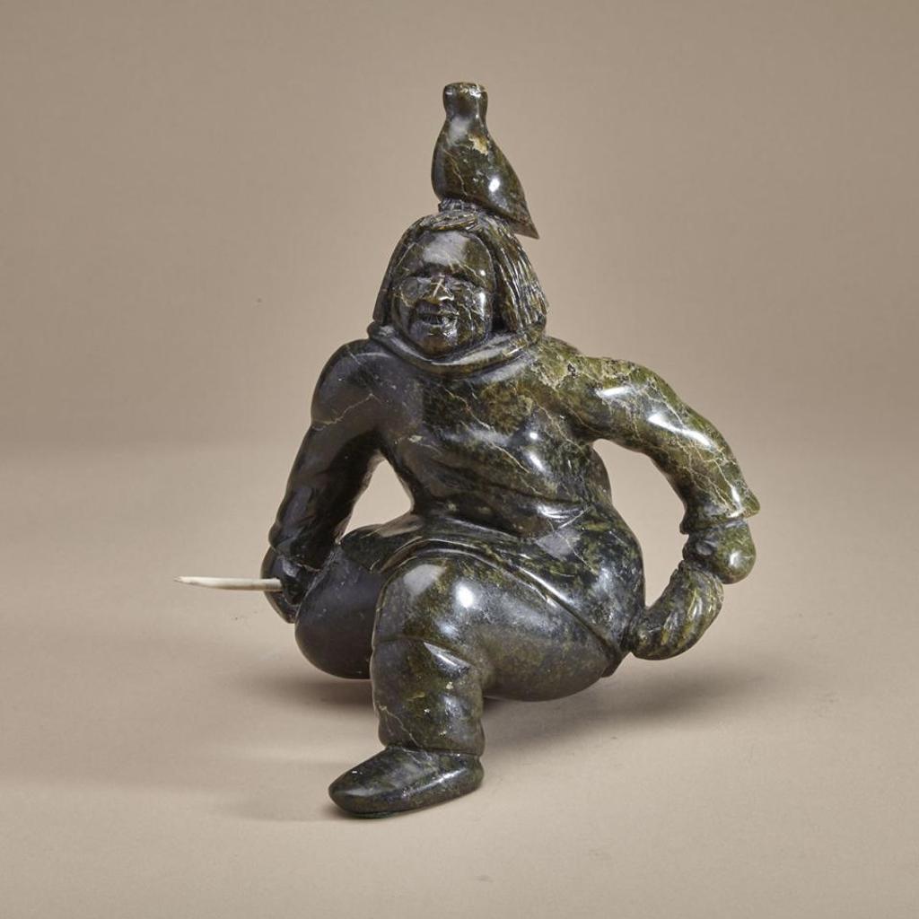 Kiawak (Kiugak) Ashoona (1933-2014) - Man With Bird Holding Creature