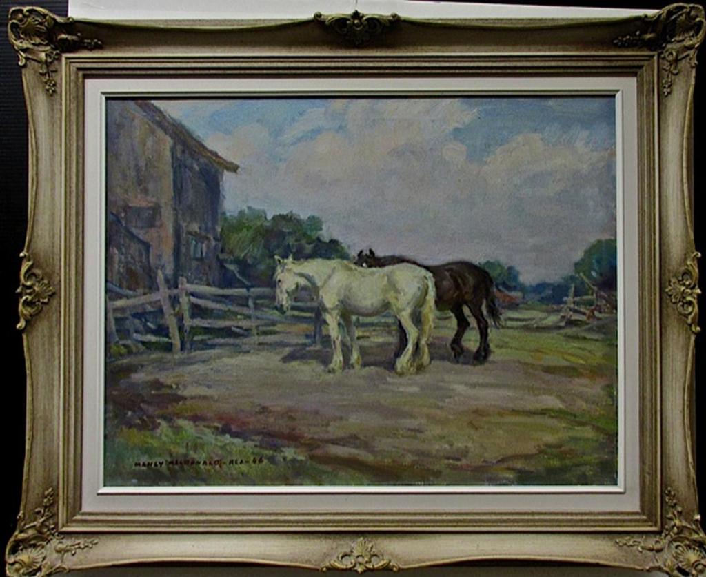 Manly Edward MacDonald (1889-1971) - Horses In A Farmyard