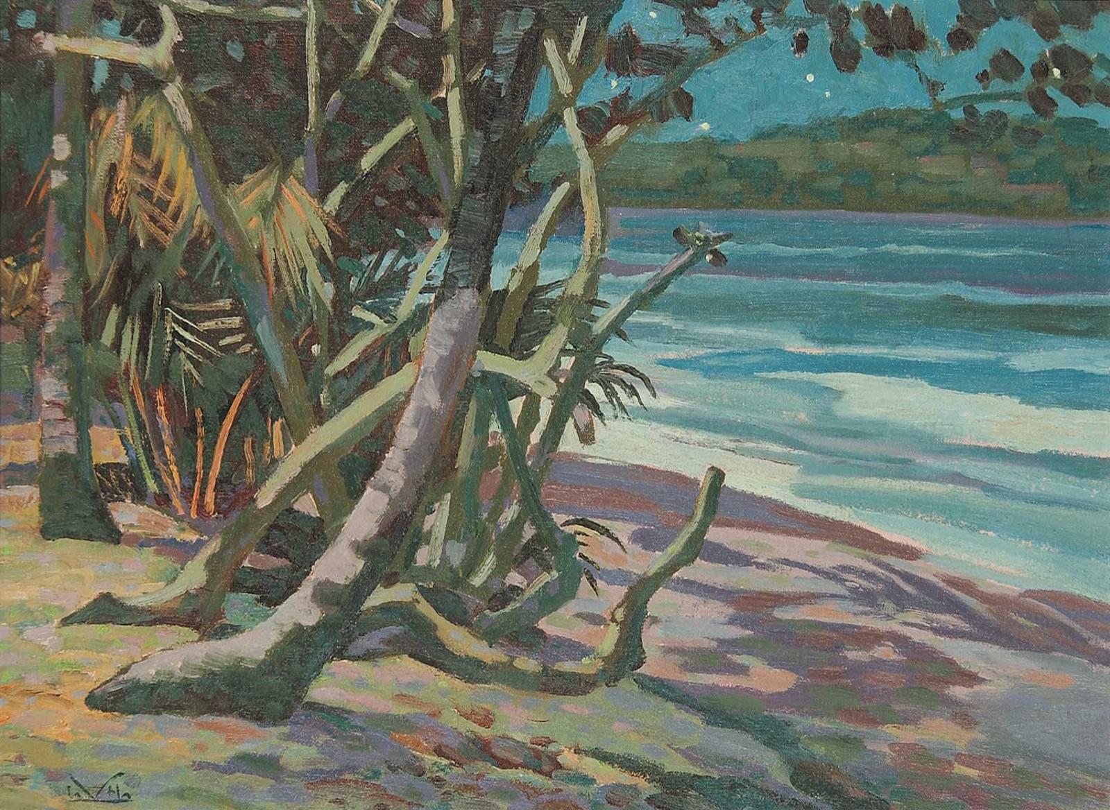 Illingworth Holey (Buck) Kerr (1905-1989) - Vigie Beach, Moonlight, St. Lucia
