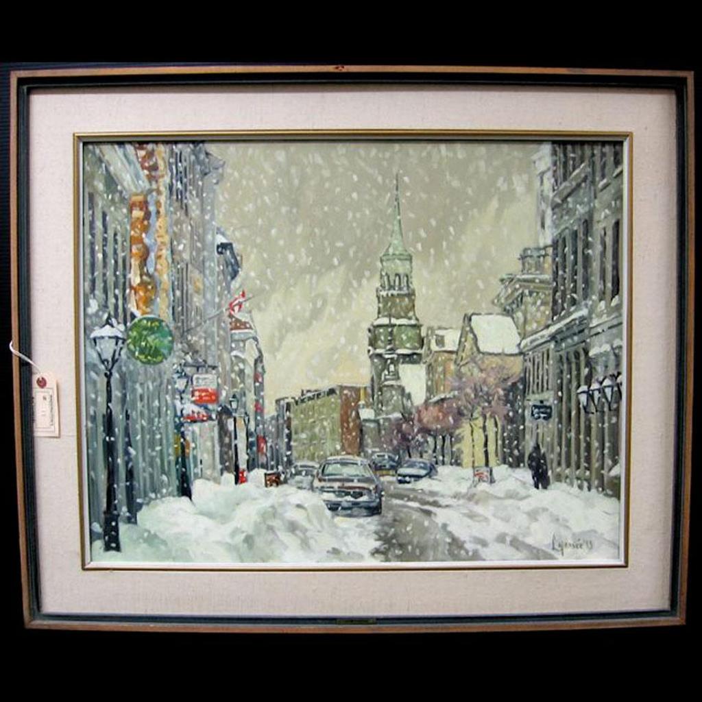 Michel Lapensee (1947) - “La Rue St. Paul Sous La Neige” Montreal, Quebec