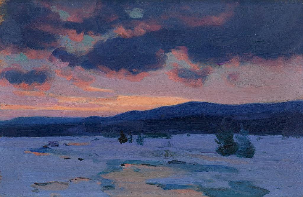 Clarence Alphonse Gagnon (1881-1942) - Crépuscule D'hiver (Baie St. Paul)