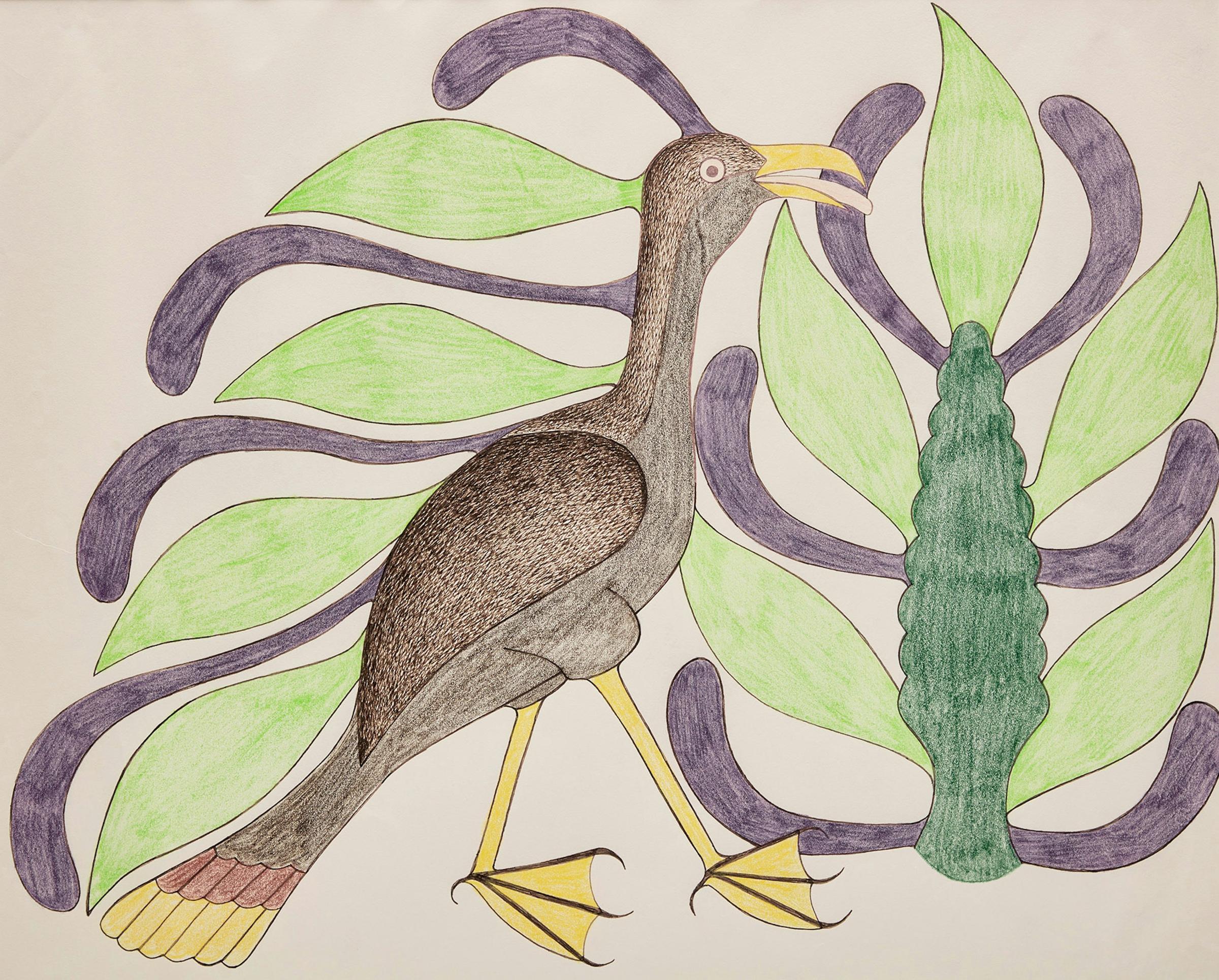 Kenojuak Ashevak (1927-2013) - Untitled (Walking Bird)