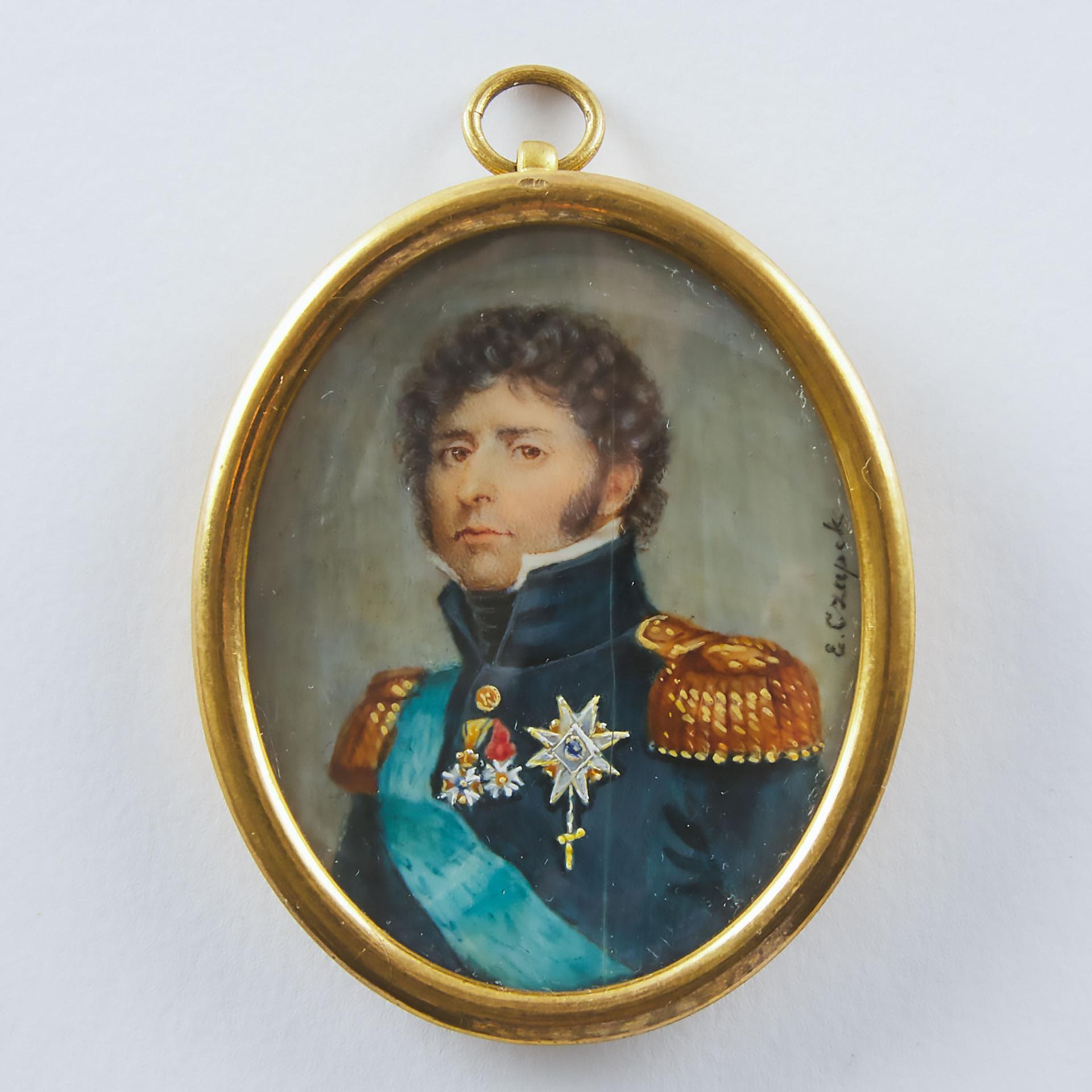 Elisabeth Czapek - Portrait Miniature Of King Charles Xiv Of Sweden