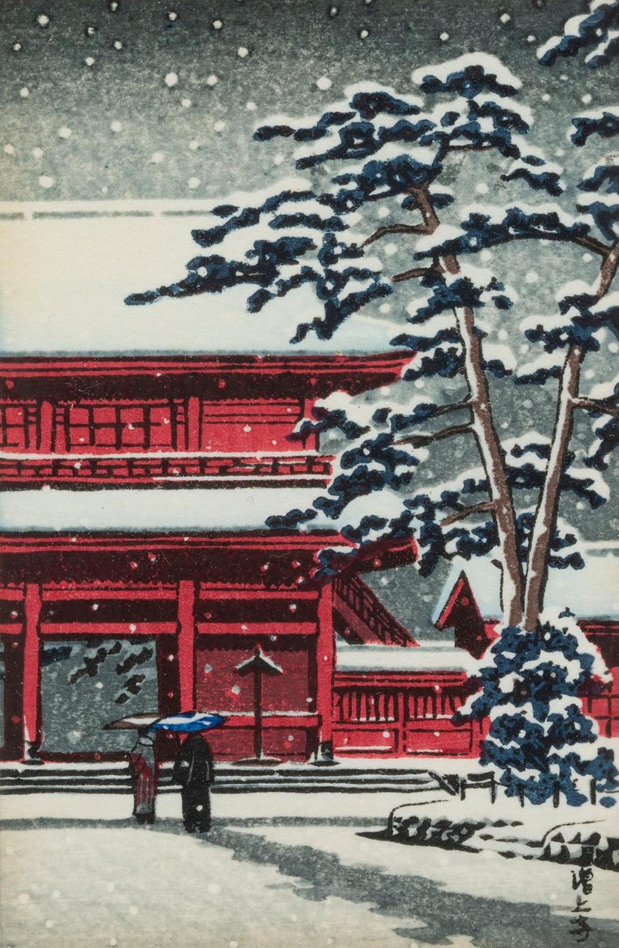 Hasui Kawase (1883-1957) - Zojoji Temple in Snow