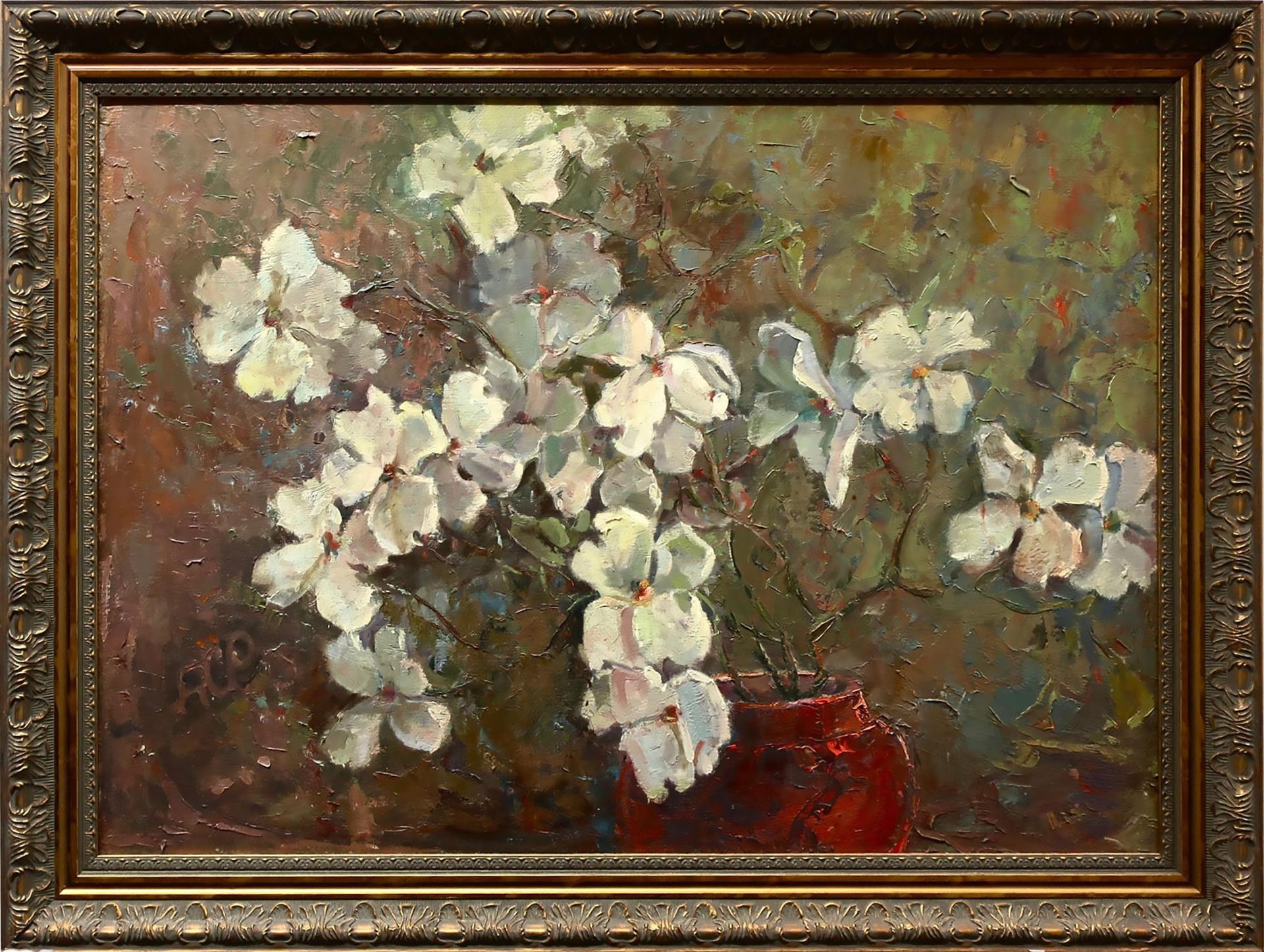 Robert Charles Pannell (1913-2002) - Untitled (White Flowers In A Red Vase)