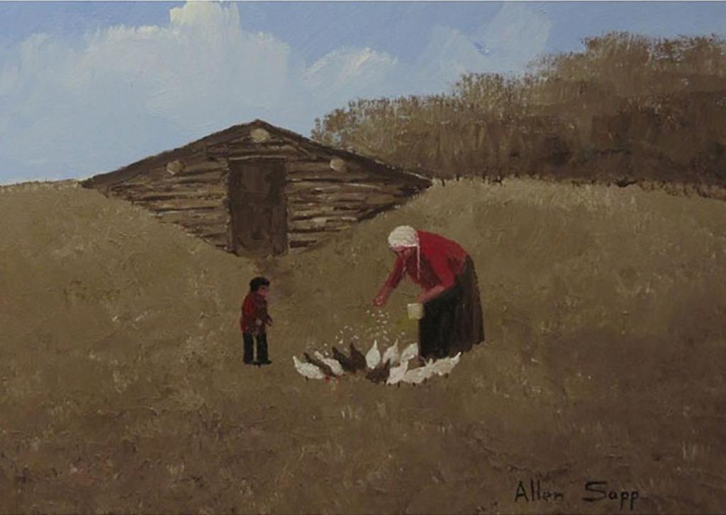 Allen Fredrick Sapp (1929-2015) - Grandmother Feeding Chickens