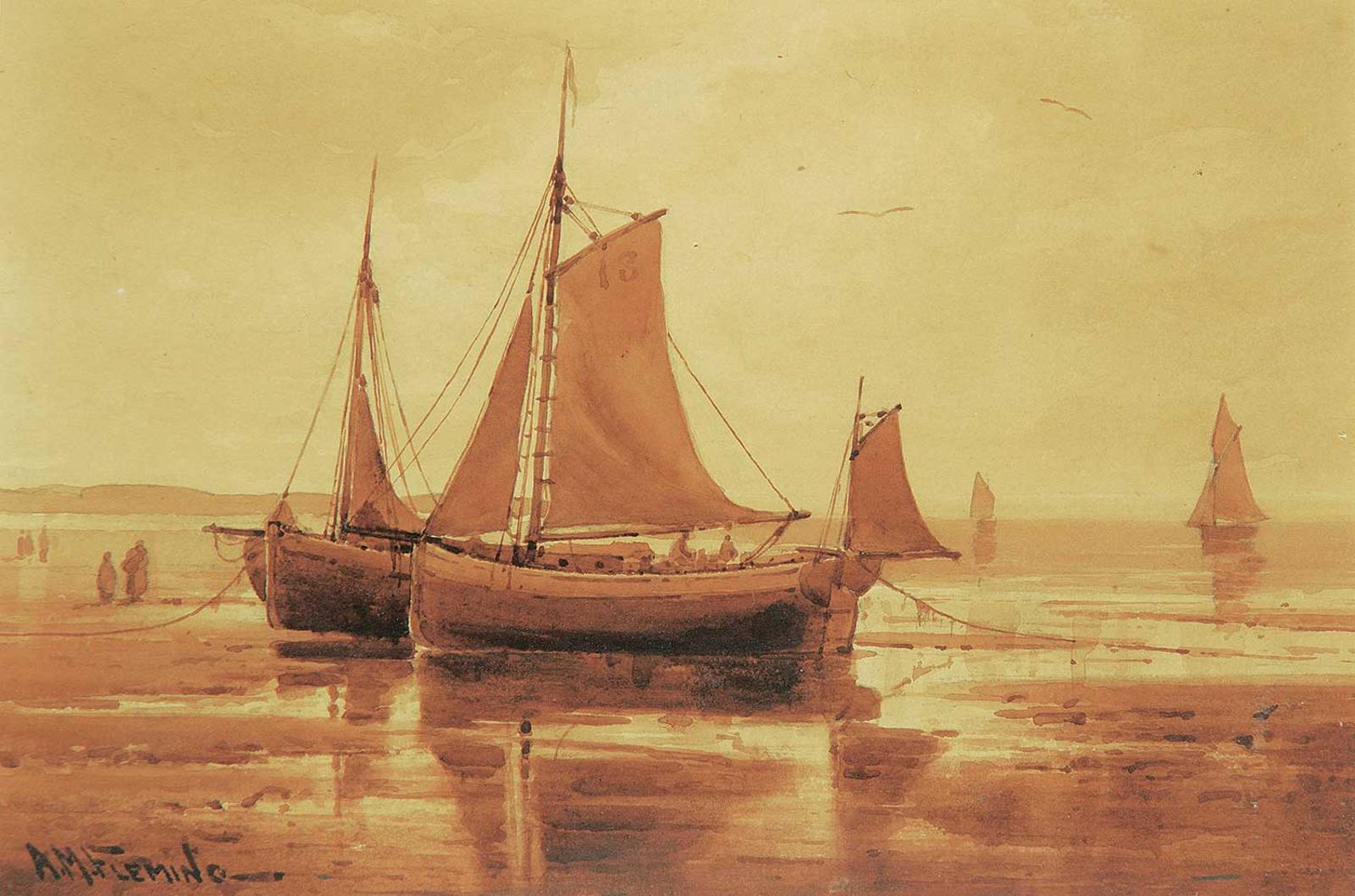 Alexander M. Fleming (1878-1929) - Untitled - Boats at Dusk