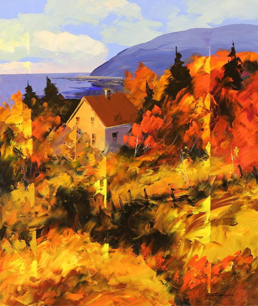 Christian Bergeron (1945) - Quebec Cottage In Autumn