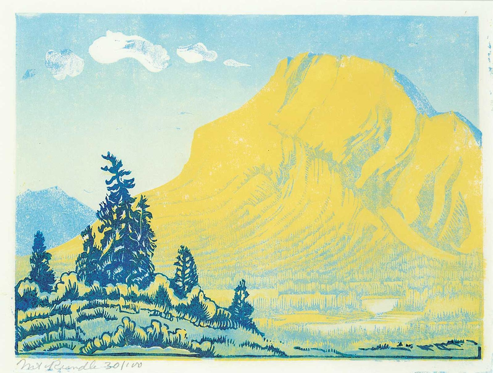 Margaret Dorothy Shelton (1915-1984) - Mt. Rundle [at Dawn]  #30/100