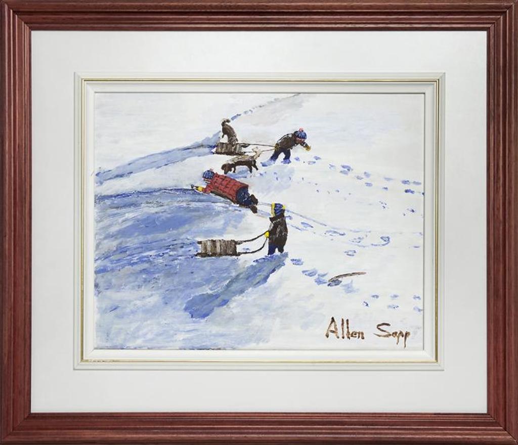 Allen Fredrick Sapp (1929-2015) - Kids Are Sledding and Having Fun