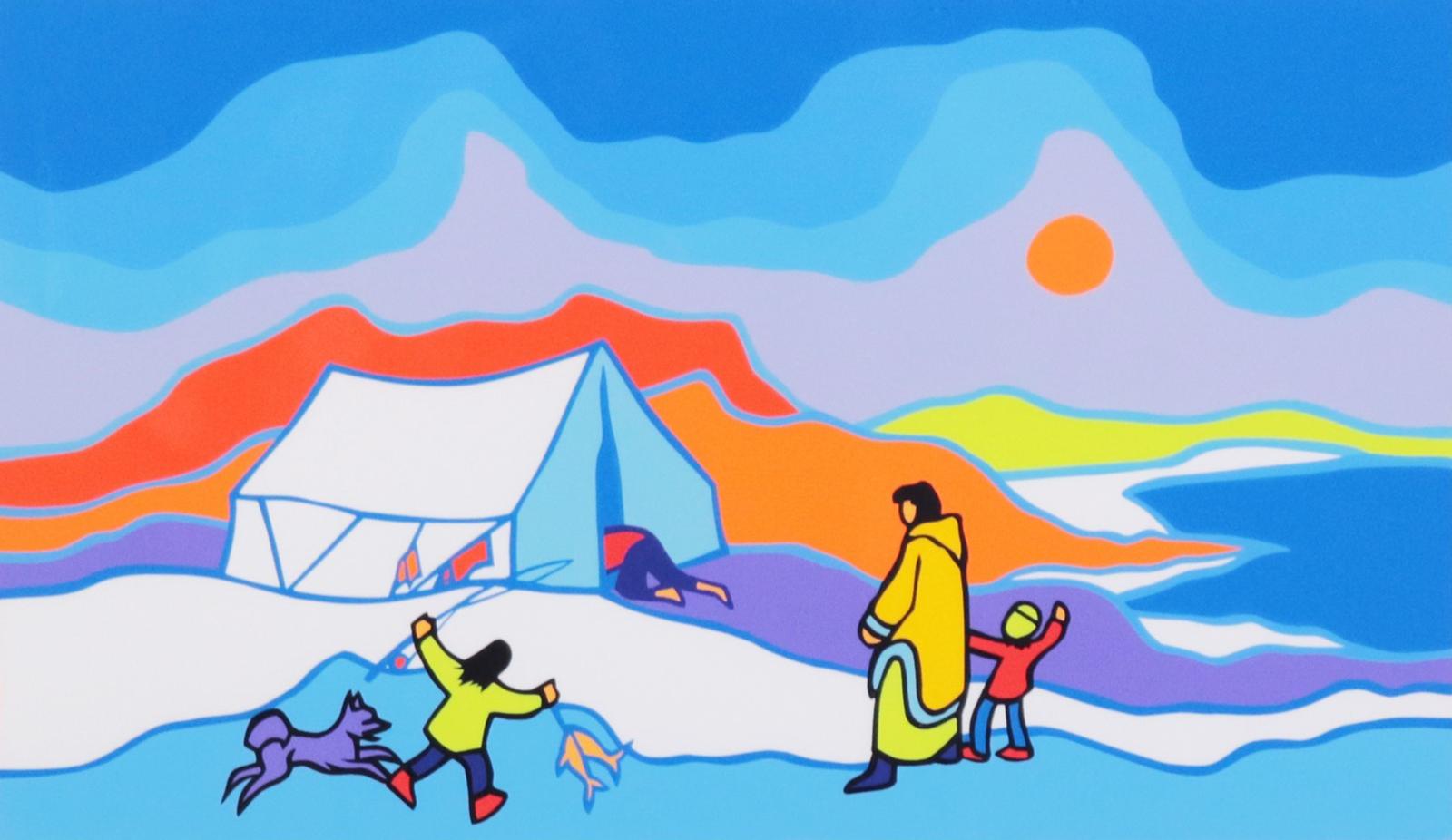 Ted Harrison (1926-2015) - Northern Camp; 1989
