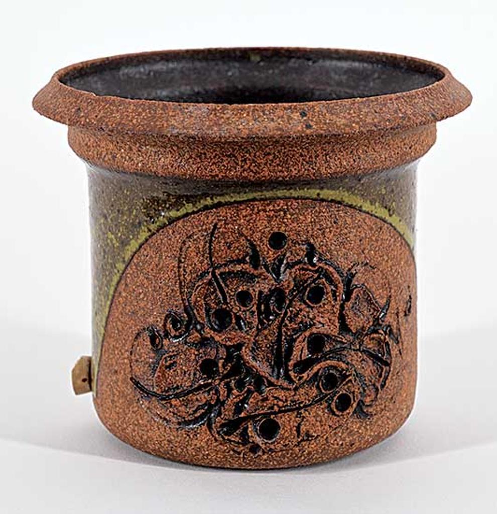Edward Drahanchuk (1939) - Untitled - Green and Brown Pot with Drainage Hole