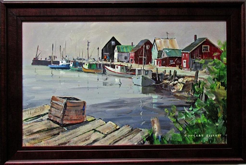 Douglas Ferfguson Elliott (1916-2012) - Lineup At New Harbour - Nova Scotia