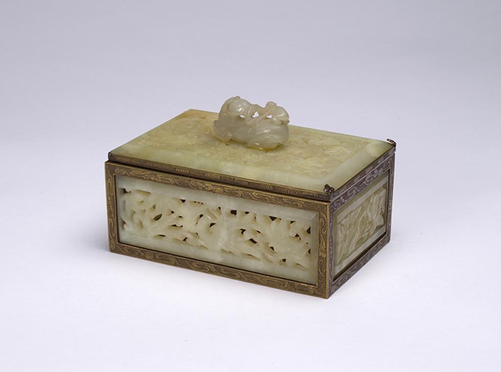 Chinese Art - Chinese Pale Celadon Jade Horse and Monkey Pebble, 19th Century