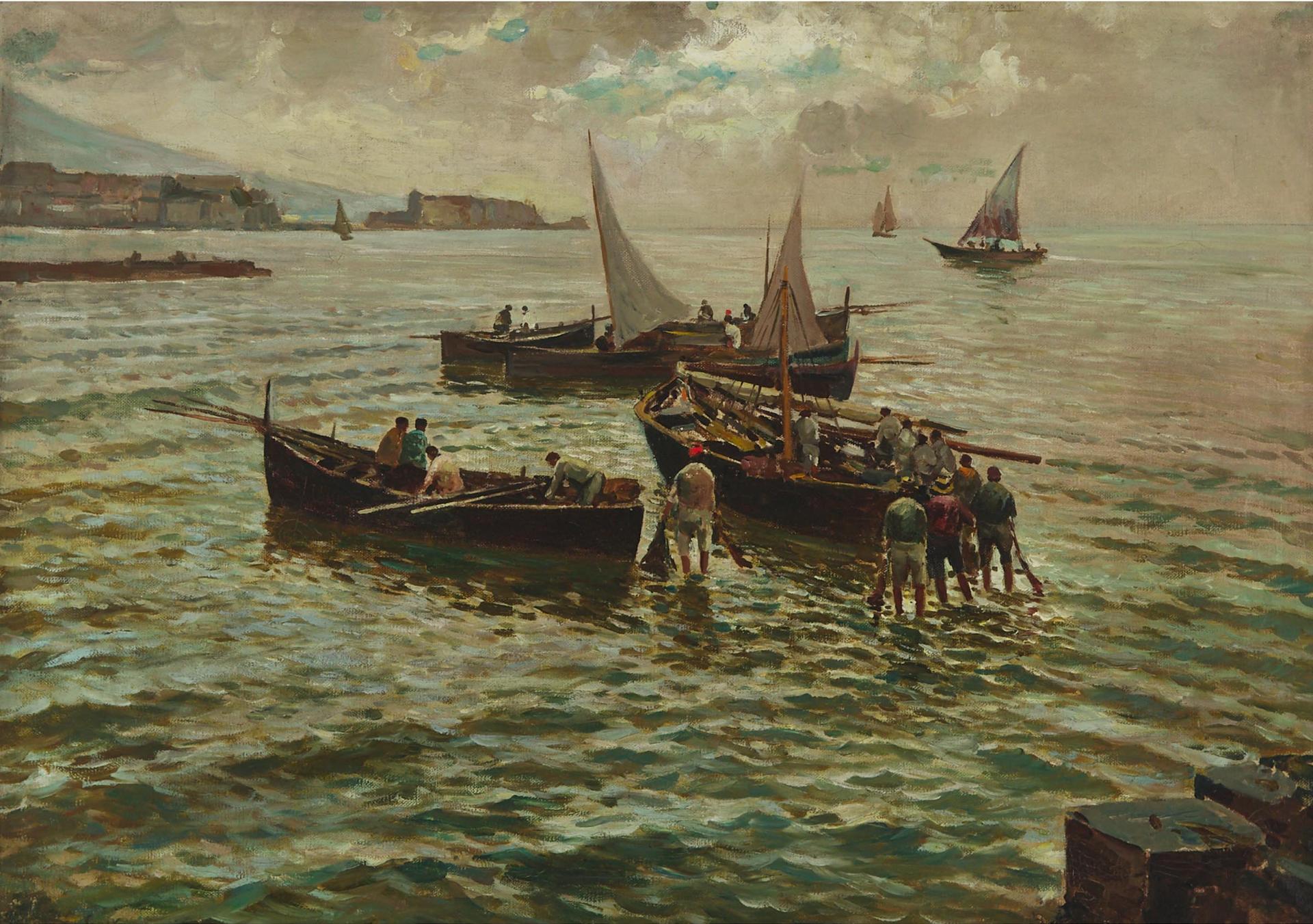 Angelo Costa (1857-1911) - Napoli Da Mergellina