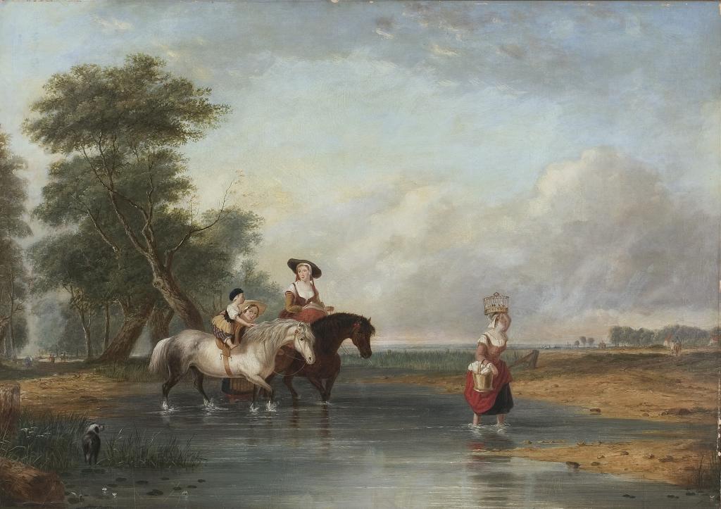 Cornelius David Krieghoff (1815-1872) - Fording A River