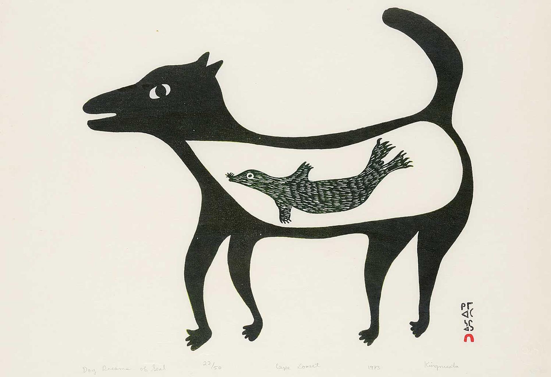 Kingmeata Etidlooie (1915-1989) - Dog Dreams of Seal  #22/50