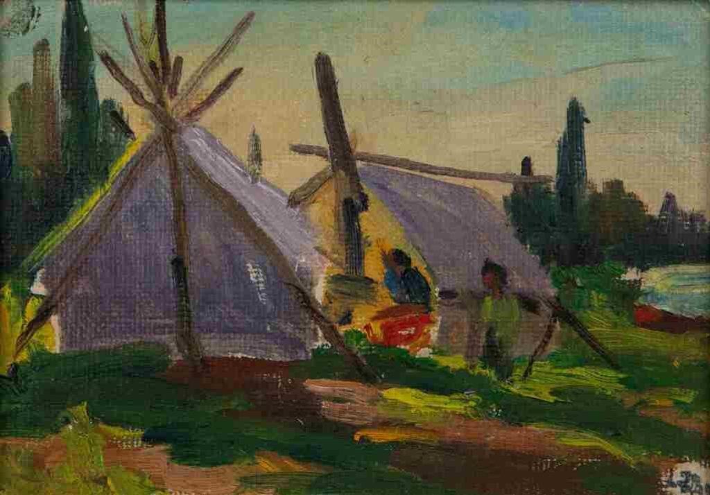 Lionel Fielding-Downes (1900-1972) - Indian Camp