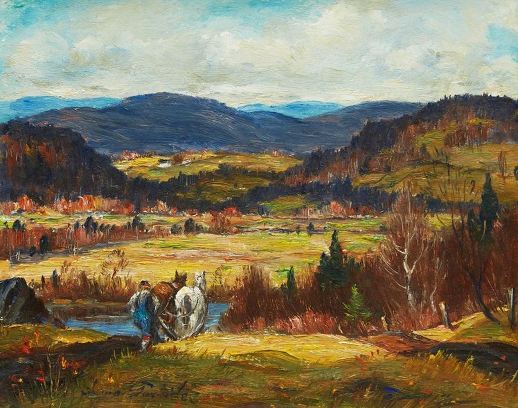 Thomas Hilton Garside (1906-1980) - Ploughing, St. Adele Valley