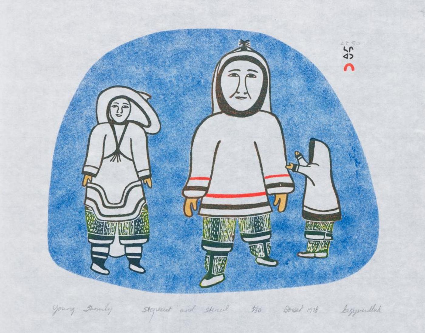 Eegyvudluk Pootoogook (1931-1999) - Young Family