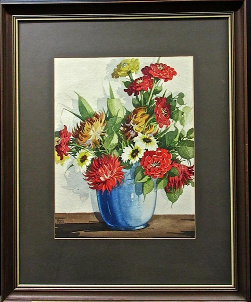 Garnet Hazard (1903-1987) - Flowers In A Blue Vase