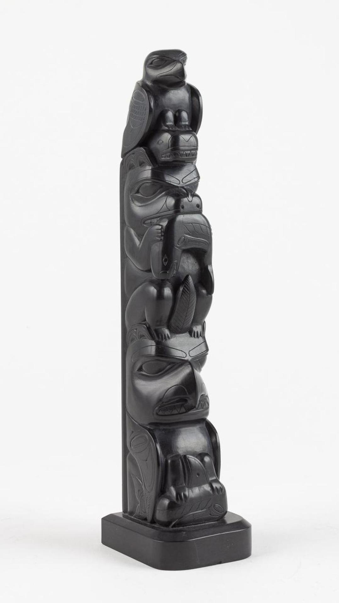 Tom Hans (1925) - an argillite totem pole depicting Eagle